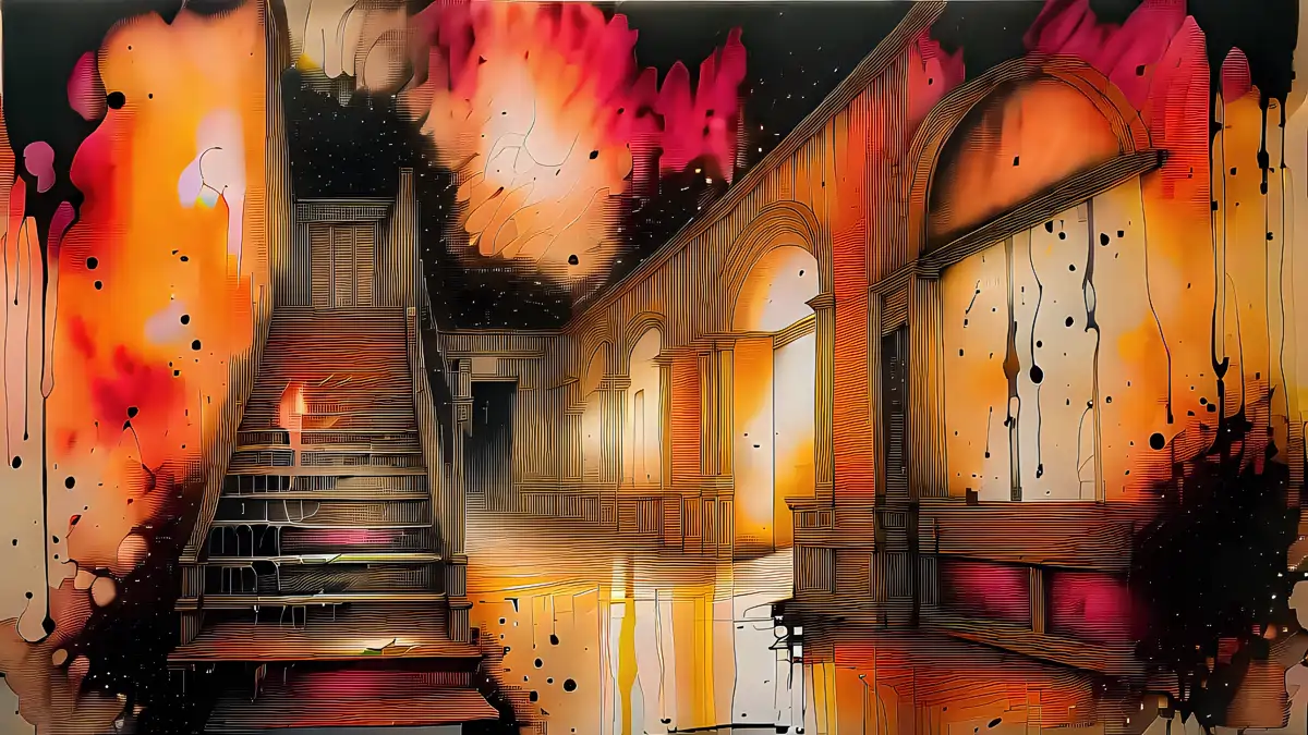 a mysterious stair in a mysterious house