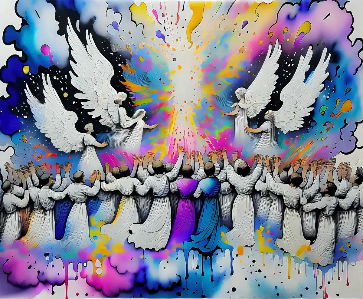 Choirs of Angels Invocation Drawing, Number 5 A depiction of one of the nine Choirs of Angels