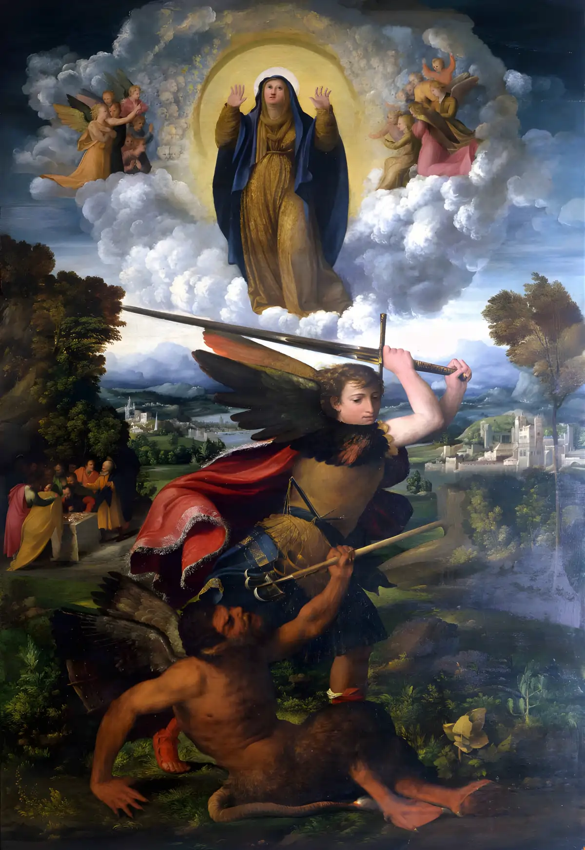 Saint Michael and the Demon Saint Michael and the Demon - Dosso Dossi and Battista Dossi